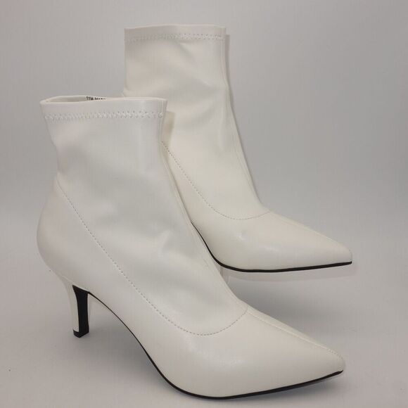 NEW INC International Concepts Women' s 11 White Bray Pointed Toe Ankle Booties - Picture 2 of 13